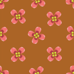 Beautiful pattern with flowers and leaf. Floral vector illustration.