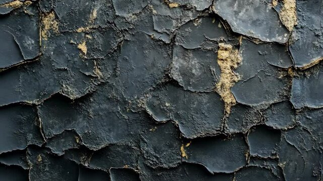 The image displays a dark wall with rough texture and natural pattern variations, portraying a raw, rustic aesthetic Video