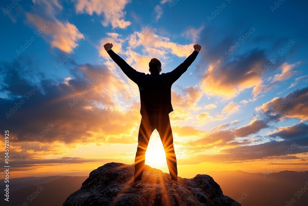 Aufkleber a person standing firm against adversity, with a calm, resolute expression showing inner strength an