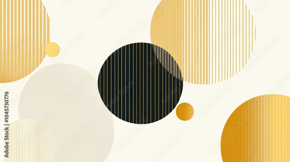 Poster Colorful abstract circles with striped patterns create a vibrant and modern aesthetic ideal for design projects or decor. Generative AI