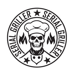 serial griller logo inspirational positive quotes, motivational, typography, lettering design