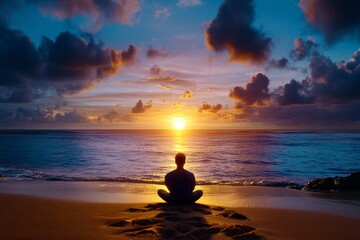 A person watching the sunrise over a quiet beach, symbolizing the fresh start of each day and living it to the fullest