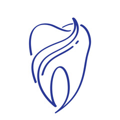 tooth icon in linear style for dental clinic on white background. vector illustration