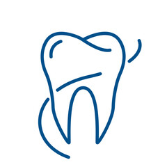 tooth icon in linear style for dental clinic on white background. vector illustration
