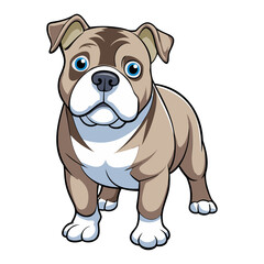 Alapaha Blue Blood Bulldog vector illustration isolated on white background in cartoon style.