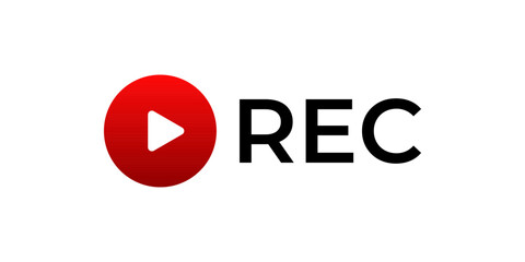 Rec indicator for live video recording. Video record icon.