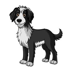 Barbado da Terceira Dog vector illustration isolated on white background in cartoon style.