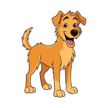 Bakharwal dog vector illustration isolated on white background in cartoon style.