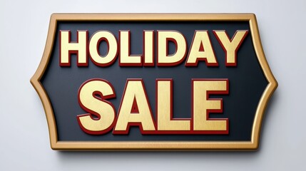 Eye-catching holiday sale sign with bold text, perfect for advertising seasonal promotions and drawing customer attention.