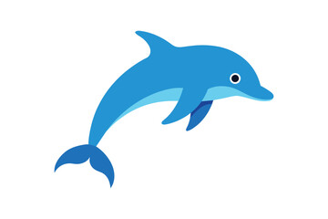 Beautiful dolphin vector art illustration.