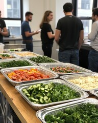 Obraz premium Fresh Ingredients at a Modern Cooking Event