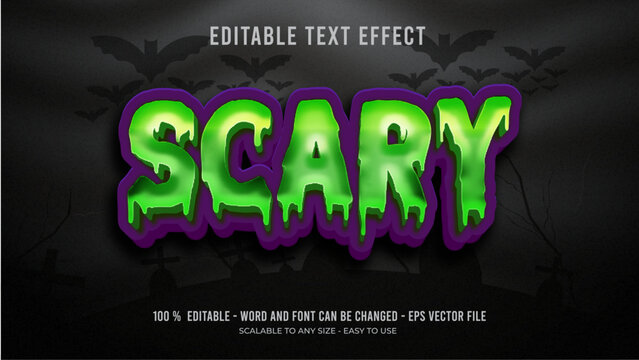 scary editable text effect