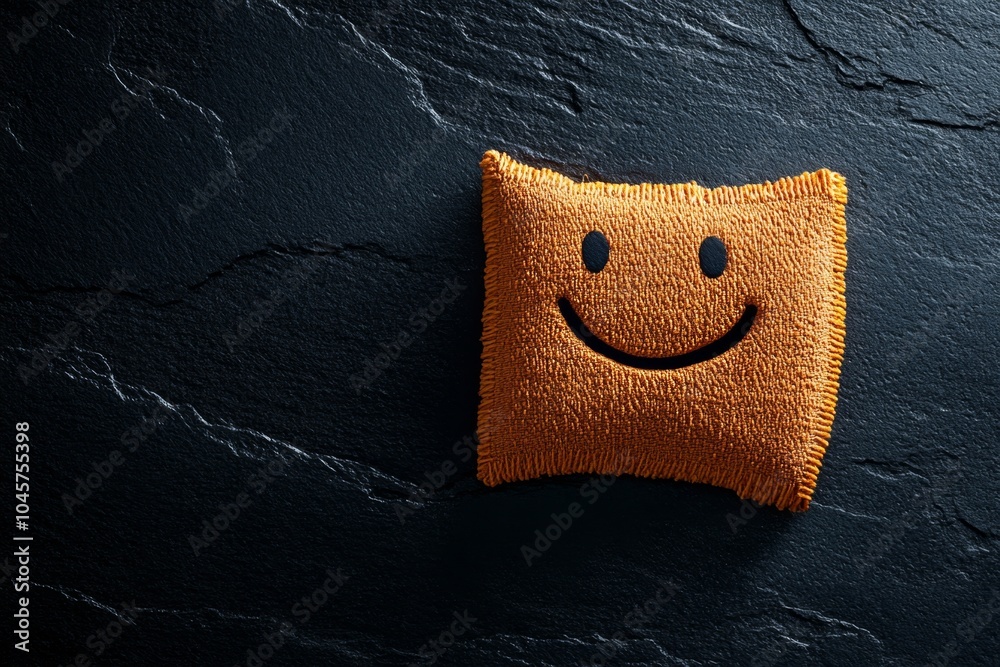Poster Minimalist depiction of a smiling face, with simple, clean lines representing the universal joy of smiling often