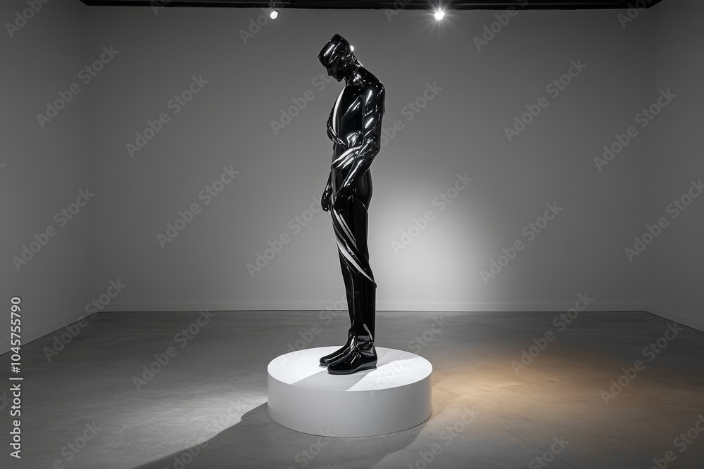Aufkleber minimalist design of a strong, upright figure, with clean lines representing strength and self-respe