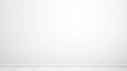 Minimalist Empty Room White Wall Background for Product Display, Clean Modern Space with Wooden and White Floor