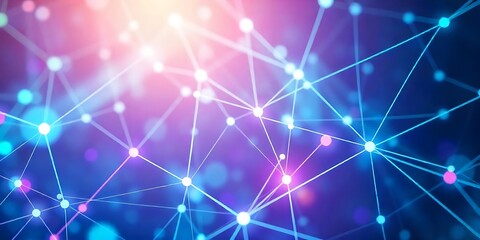 Obraz premium Futuristic Technology Network Background with Digital Connectivity and Data Flow Visualization