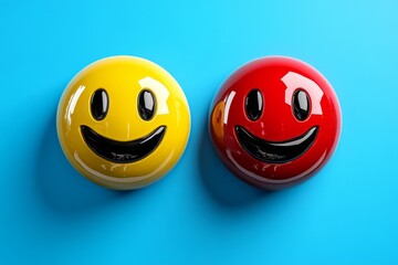 Minimalist illustration of two smiling faces side by side, symbolizing the connection and joy shared through smiles