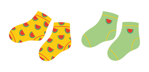 Cotton kid socks. Сasual pair socking. Clothing