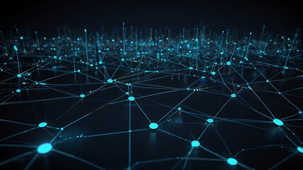 Futuristic Technology Network Background with Digital Connectivity and Data Flow Visualization