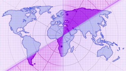 Abstract World Map with Purple Gradient