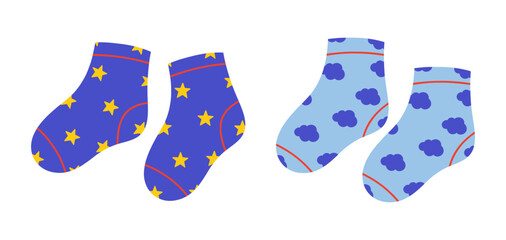 Socks Day. Vector illustration with different colorful socks