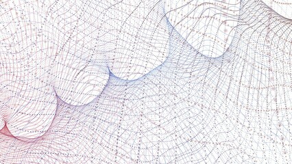 Abstract Digital Art with Wavy Lines and Dots