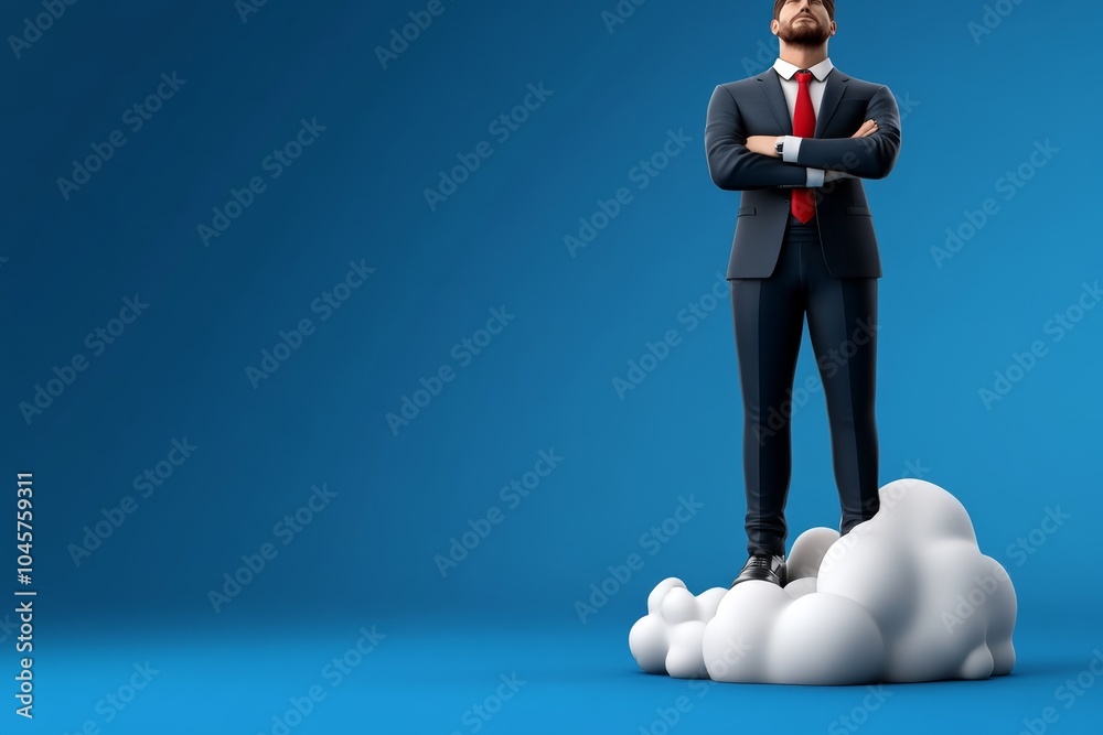Poster retro depiction of a person standing tall with confidence, with nostalgic colors and an old-fashione