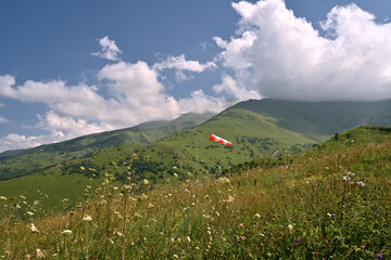 Beautiful mountain view with forests and rocks. North Ossetia