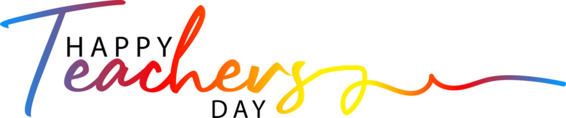 happy teachers day text, Happy Teacher's Day message on a wall above a bookshelf filled with book, gradient color text