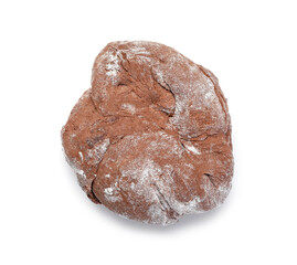 Chocolate dough isolated on white, top view