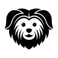 Maltese dog head animal vector icon