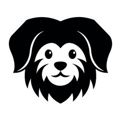 Maltese dog head animal vector icon