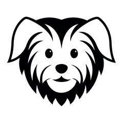 Maltese dog head animal vector icon