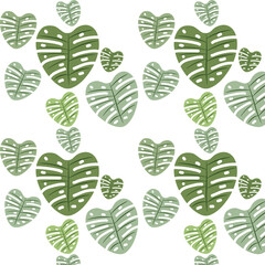 seamless pattern with green leaves