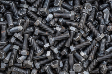 background of old hexagonal screws