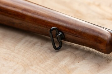 detail close up photo of rifle