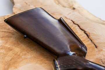 detail close up photo of rifle