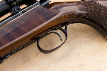 detail close up photo of rifle