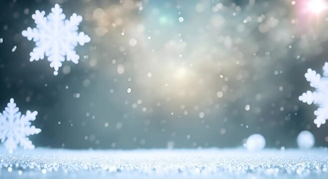 Falling snow overlay snowflake background snow christmas winter snowflake white blue abstract silver light bokeh holiday 4K