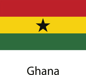 A close-up image of the Ghanaian flag featuring a red, yellow, green horizontal tricolor with a black five-pointed star on the yellow band.