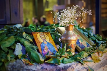 Interior of Jvari Monastery, 6th century Georgian Orthodox monastery and UNESCO World Heritage site near Mtskheta in eastern Georgia
