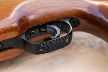 detail close up photo of rifle