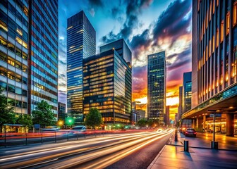 Naklejka premium Long Exposure Photography of Urban Transformation: Capturing the Essence of Improvement