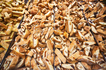 Assorted Italian Cantuccini Cookies at Market &ndash; Fig, Pistachio, and Dried Fruit Flavors