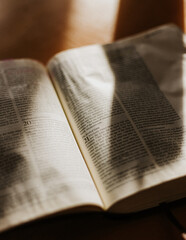 Fototapeta premium Pages of a ESV Holy Bible in Colorado on December 21st, 2022.