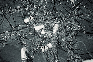 Confetti Poppers on the ground after a wedding celebration in Downtown Houston, TX on June 17th, 2023.