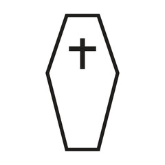 Obraz premium Coffin icon vector on white background