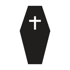 Obraz premium Coffin icon vector on white background