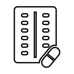 Oral contraceptive pills icon vector on white background