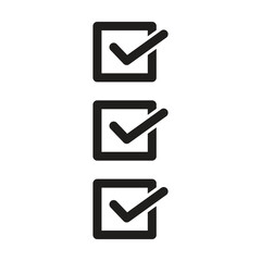 three checkbox icon vector on white background